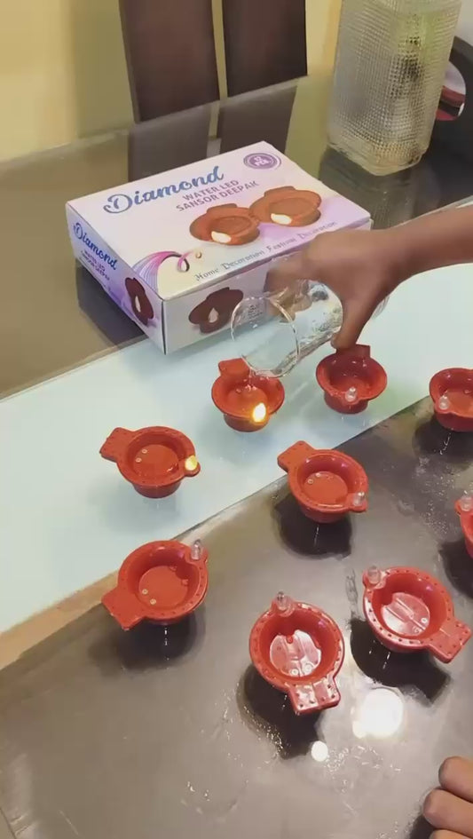 LED Light Water Sensor Diyas - Illuminate Festivities Safely!
