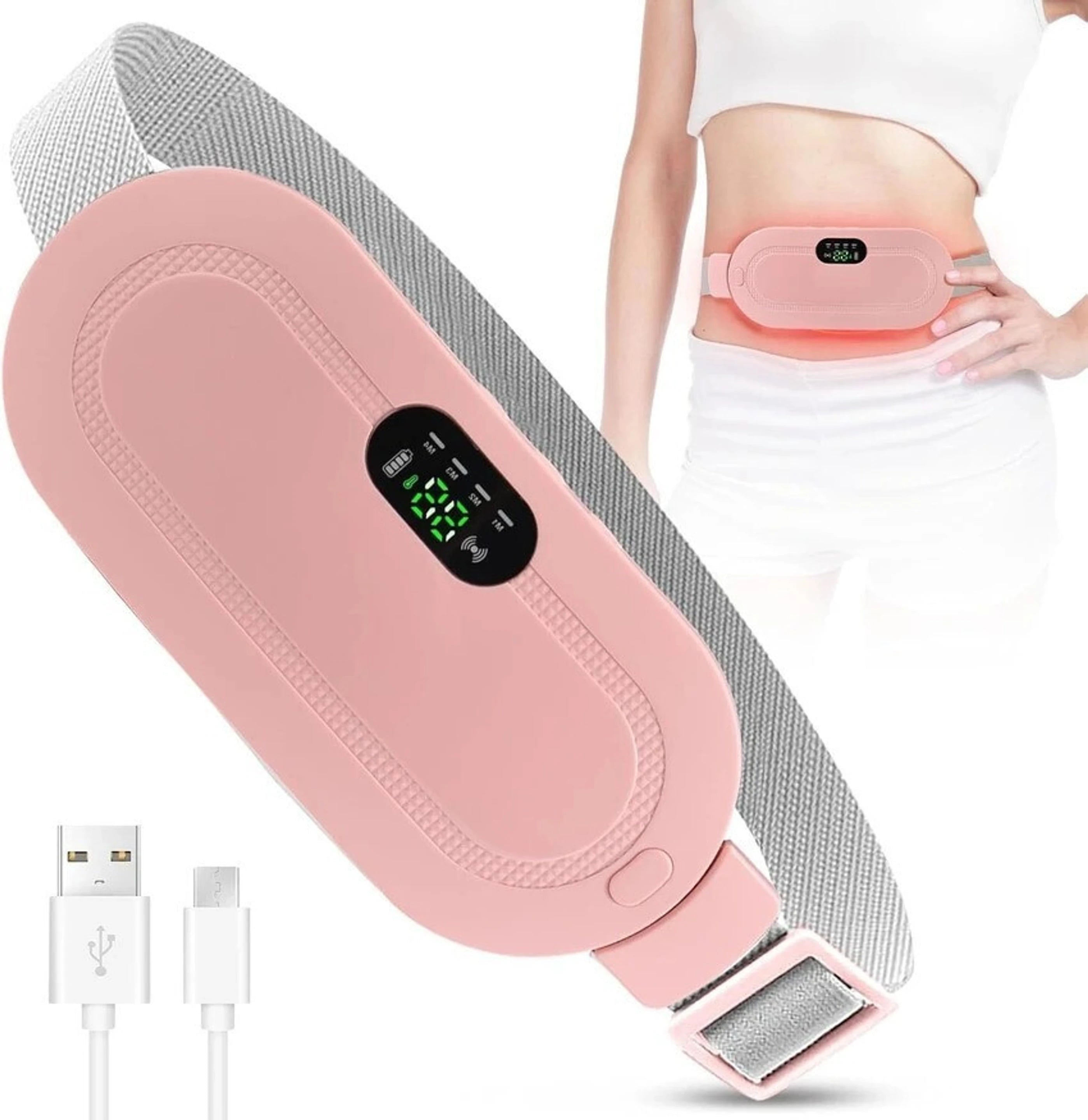 Cramp Relief Heating Pad & Massager — USB Rechargeable