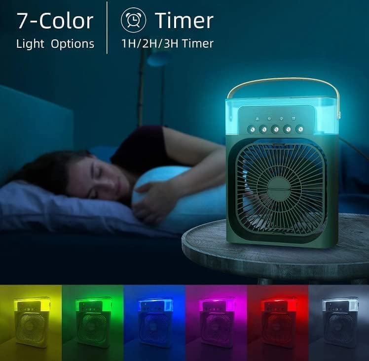 Portable Mini AC Cooler with Mist & LED Light