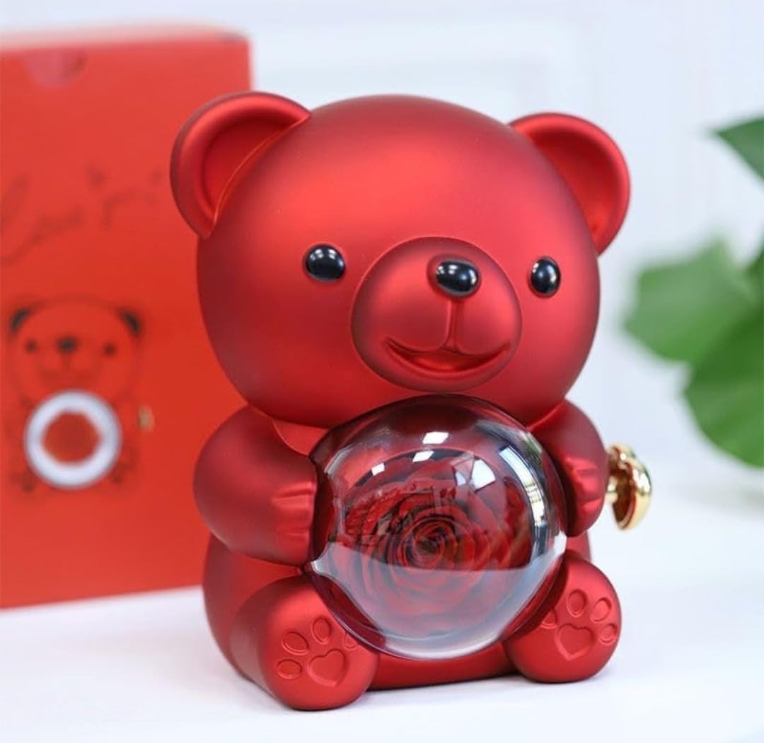Valentine Teddy Bear Ring Box Gift | Romantic Surprise for Girlfriend