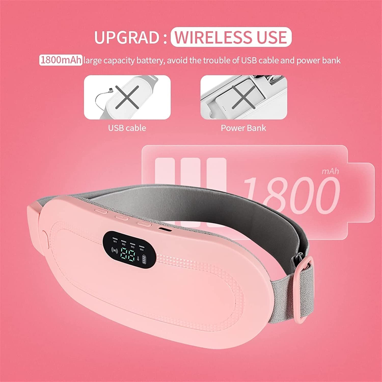 Cramp Relief Heating Pad & Massager — USB Rechargeable