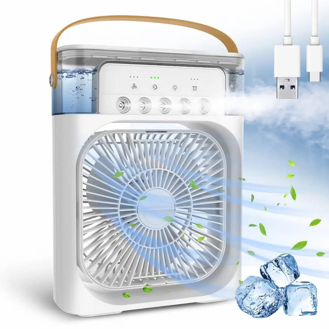 Portable Mini AC Cooler with Mist & LED Light