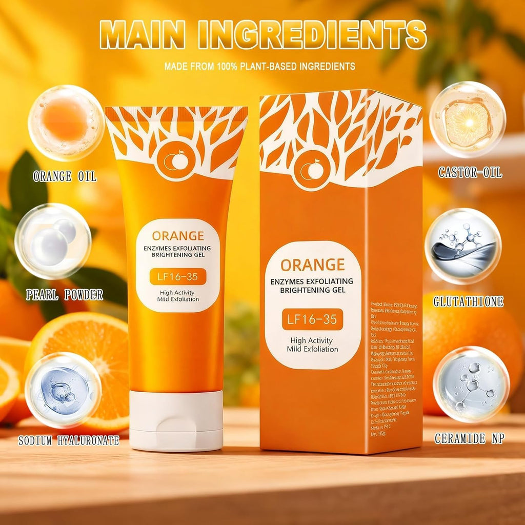 Orange Exfoliating Scrub for Face & Body – Deep Cleansing Brightening Exfoliator