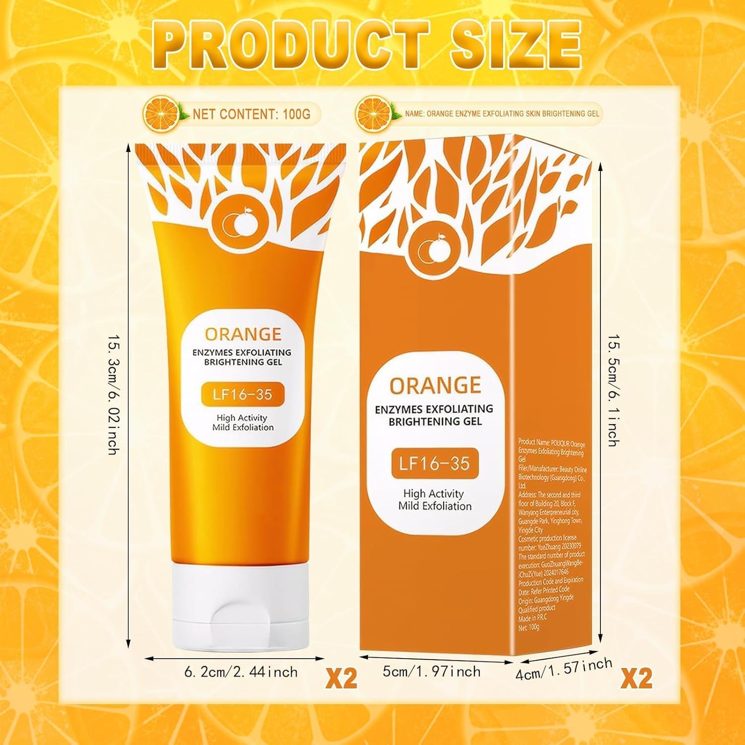 Orange Exfoliating Scrub for Face & Body – Deep Cleansing Brightening Exfoliator