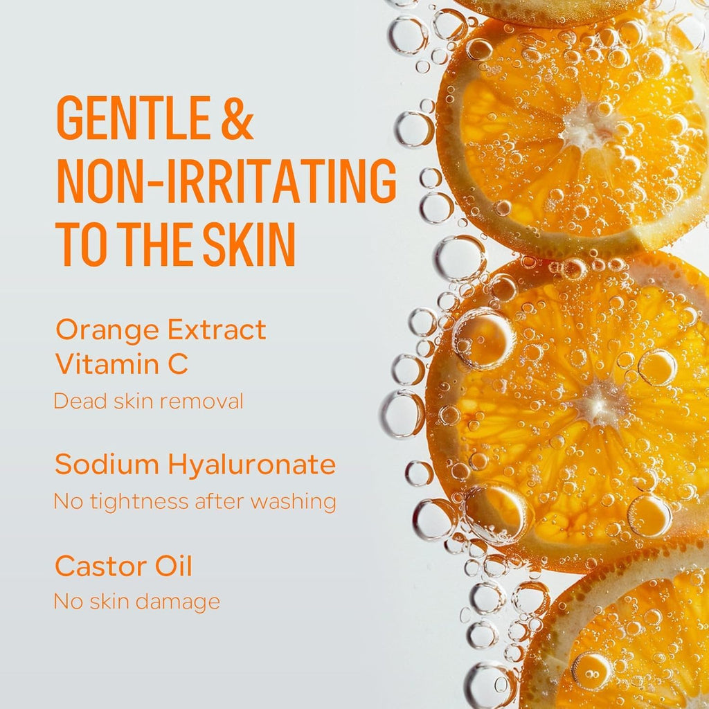 Orange Exfoliating Scrub for Face & Body – Deep Cleansing Brightening Exfoliator