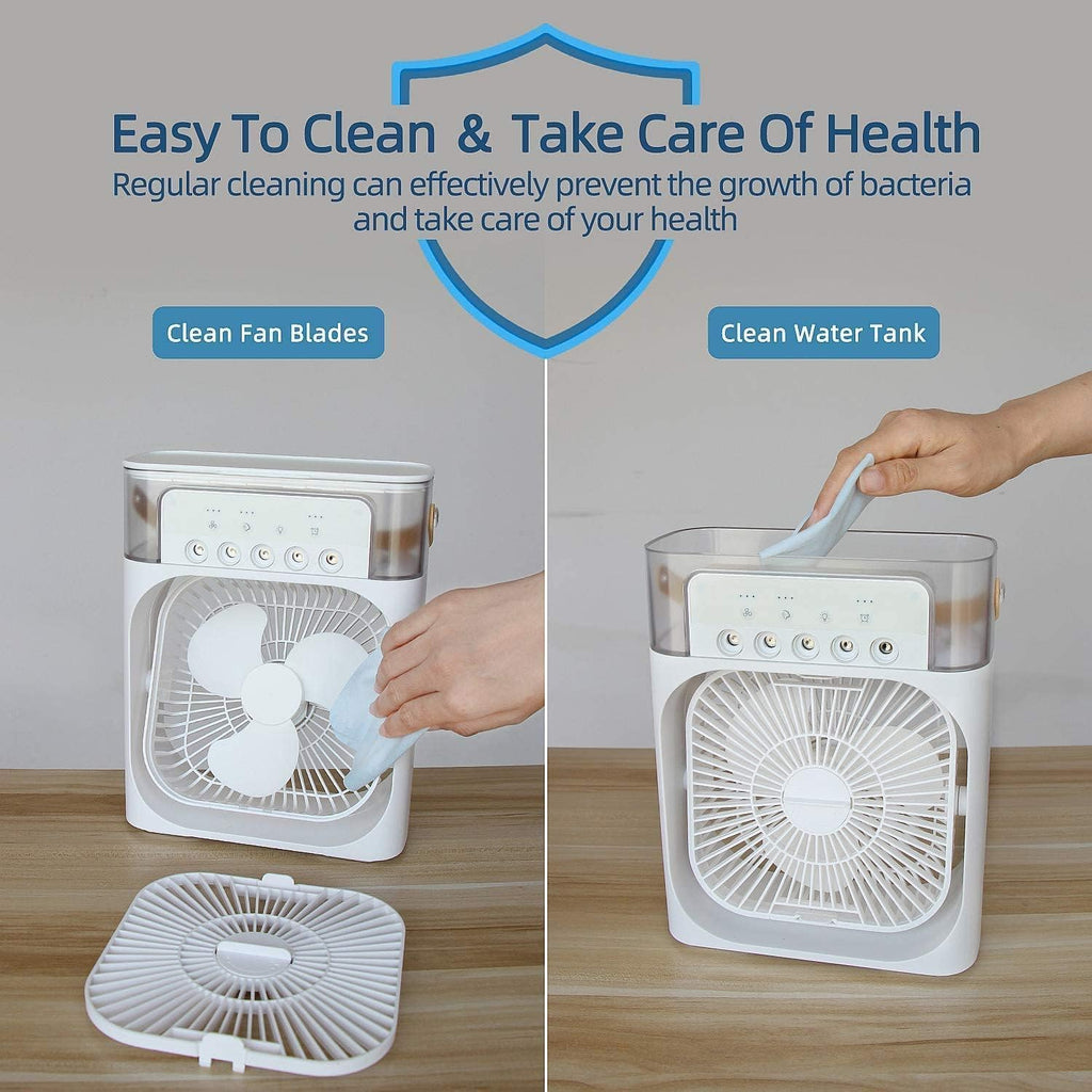 Portable Mini AC Cooler with Mist & LED Light