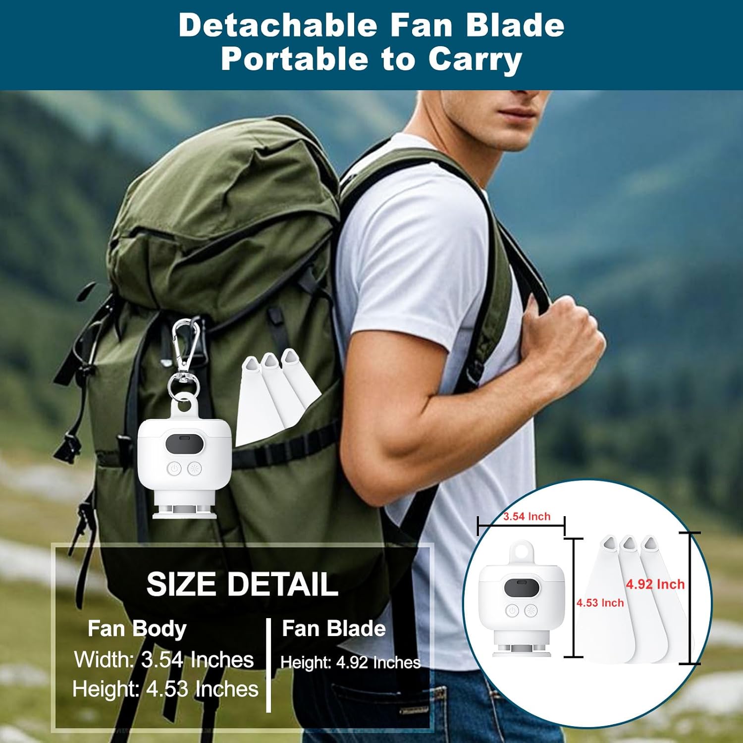 Rechargeable Portable Mini Fan with Remote Control | Foldable Cooling Fan for Home, Office & Travel