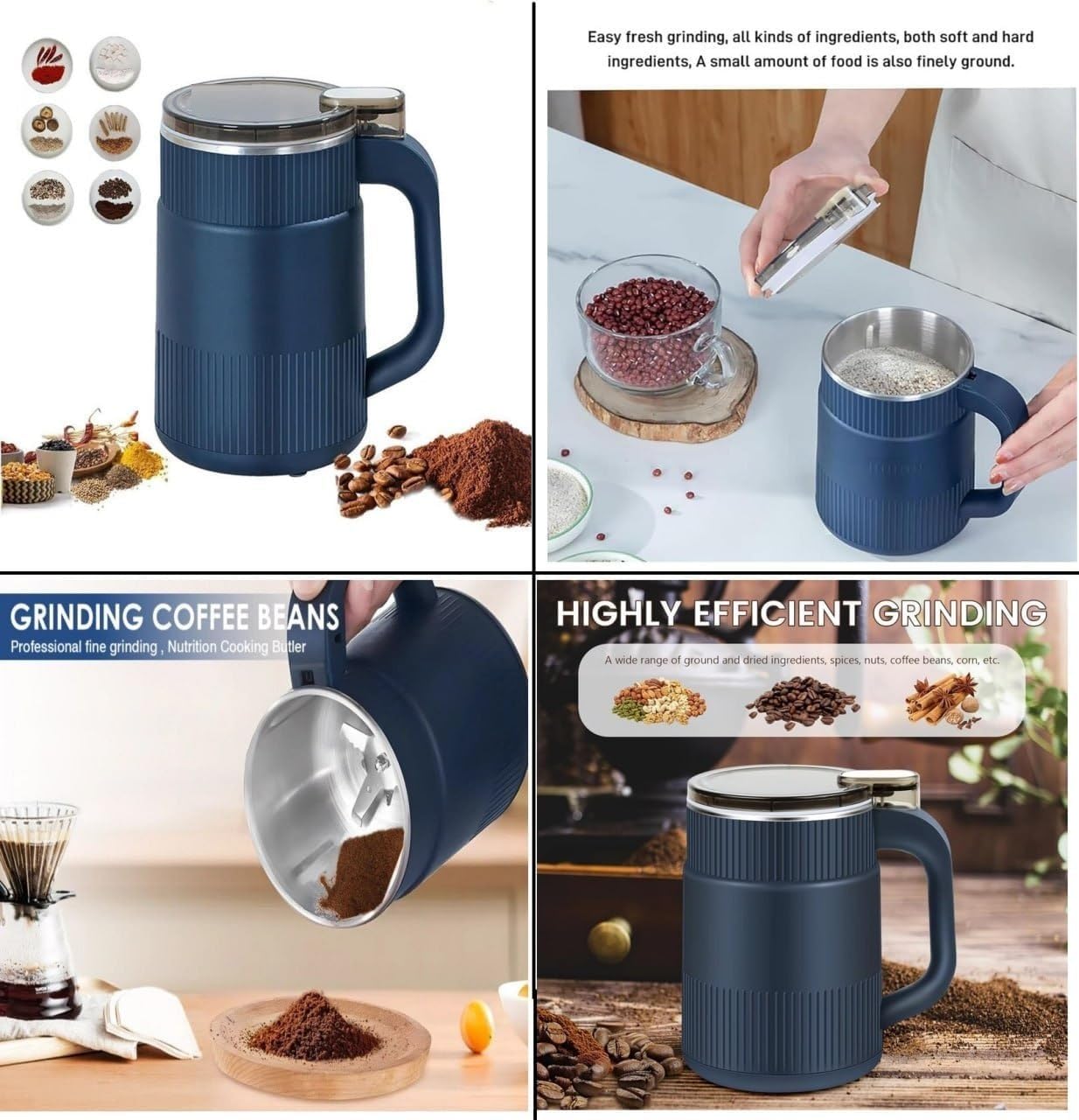 Electric Spice & Coffee Grinder for Kitchen – Stainless Steel Masala Grinder Machine