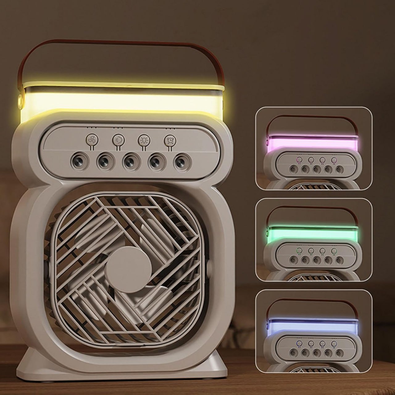 Portable Mini AC Cooler with Mist & LED Light