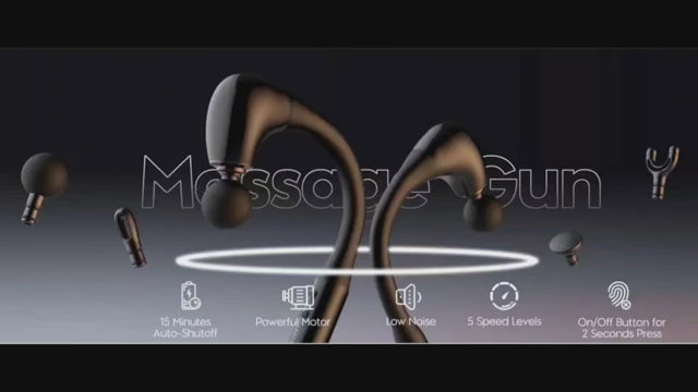 Massage Hammer Deep Tissue Massager, Cordless Percussion Device with 4 Attachments, LED Indicator, Black